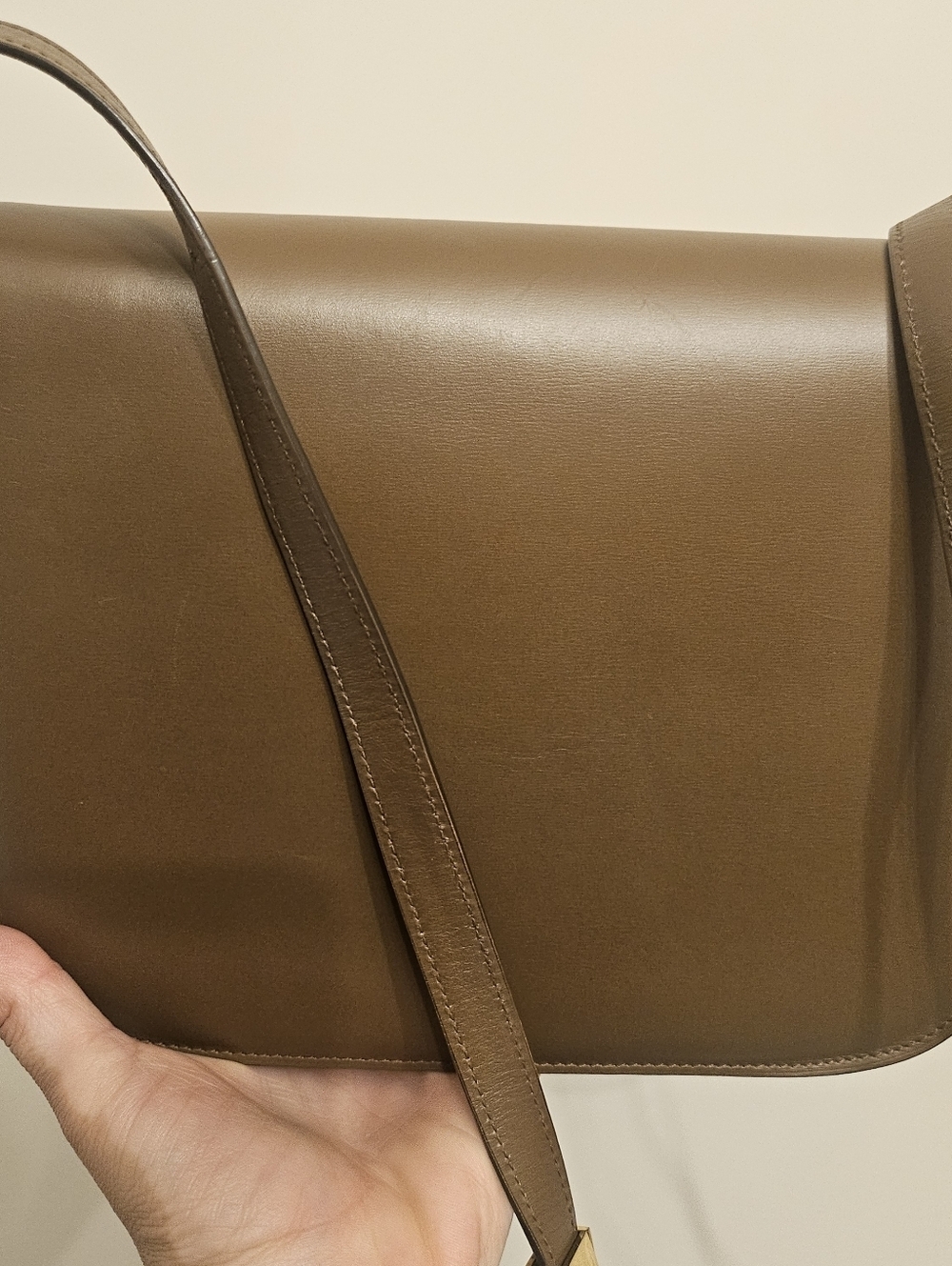 Vintage Celine Classic Box Bag Brown Smooth Calfskin Gold Hardware Crossbody - Picture 3 of 16